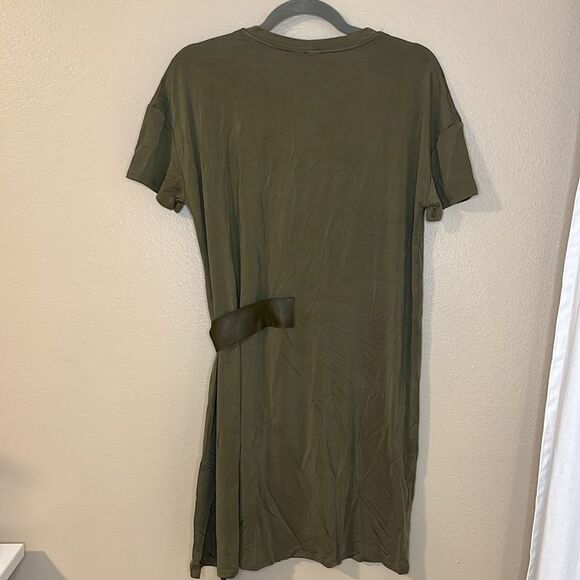 NWT Anthropologie Dolan Belted Mini Shirt Dress Olive Green Dress Small - Picture 7 of 9